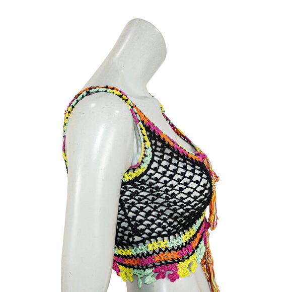 Anna Kosturova Size S Astral Nomad Crop Top Crochet knit multi color - Picture 10 of 10
